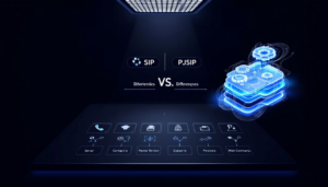 An illustration comparing SIP vs PJSIP.