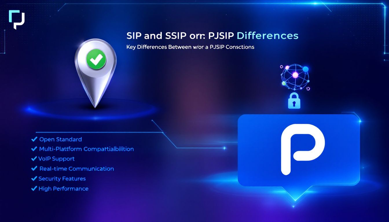 A diagram illustrating key differences between SIP and PJSIP.